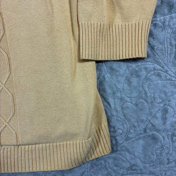 Vintage Butter Yellow Cable Knit Sweater Womens 2X Cotton Eclectic Grandpa Y2K - Picture 6 of 14